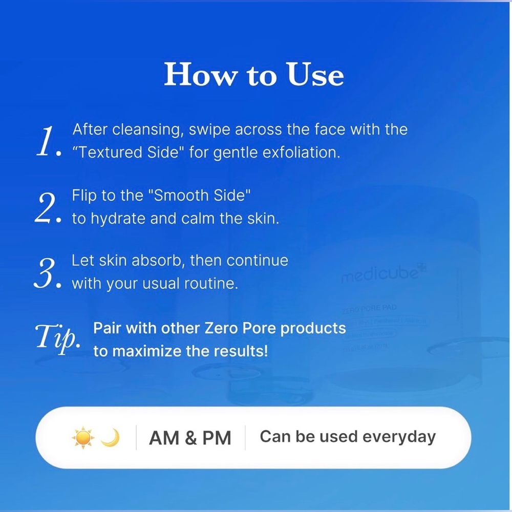 Medicube Zero Pore Pads  2.0 (Ultra Sensitive Skin) - 70 Pads EXP 9/2027 5.46 oz - Picture 4 of 8